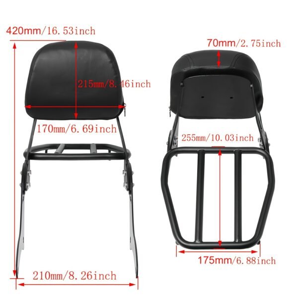 Motorcycle Backrest & Luggage Rack for Honda CMX300 & CMX500 (2017–2025)