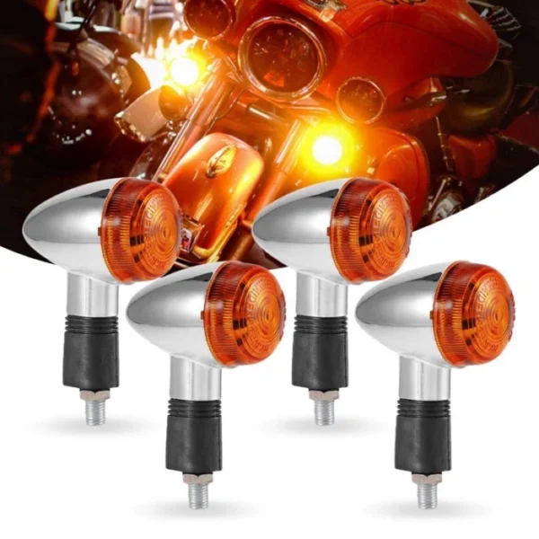 Universal Bullet Motorcycle Turn Signal Lights – Front & Rear